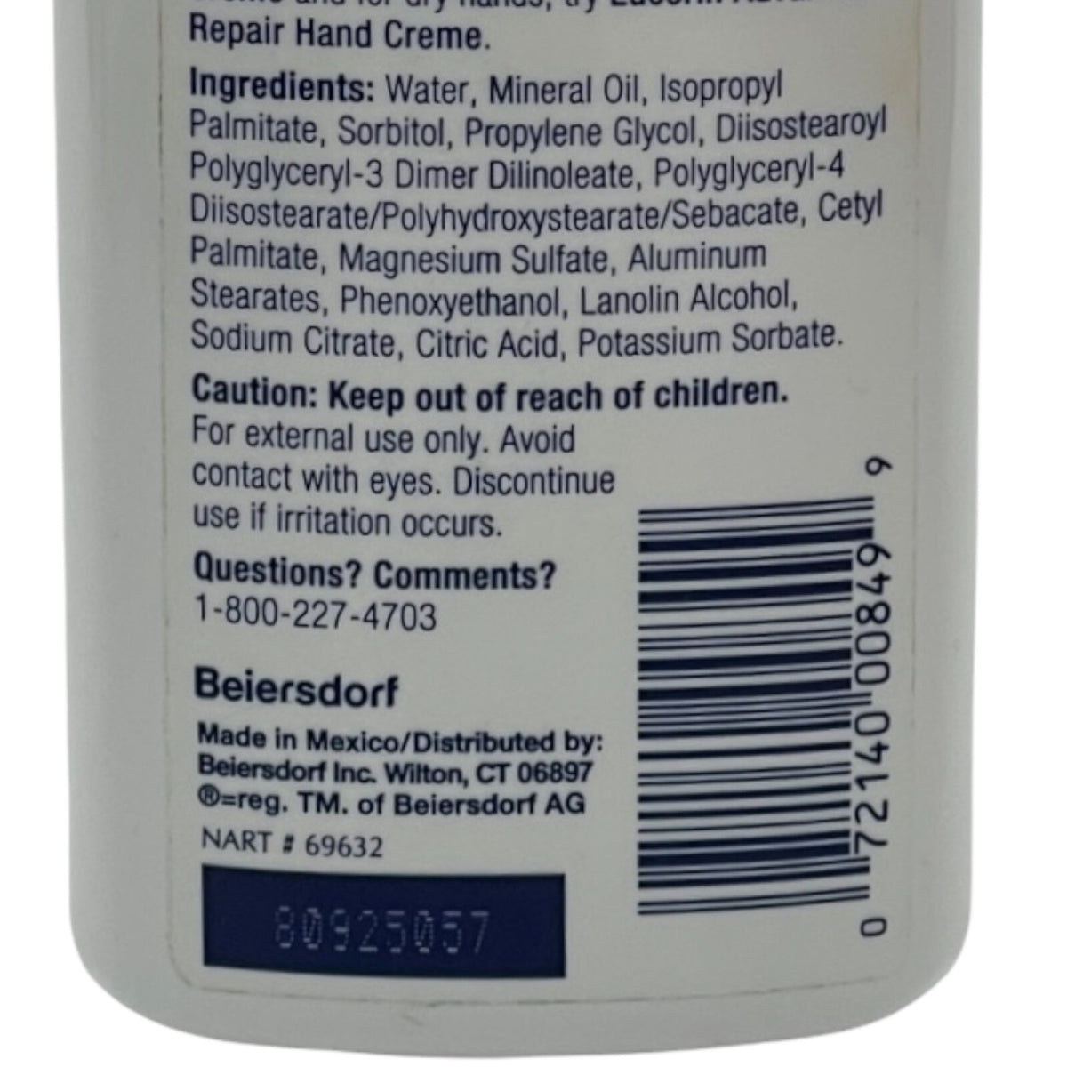 Eucerin Original Healing Lotion 5 oz Fragrance Free Very Dry