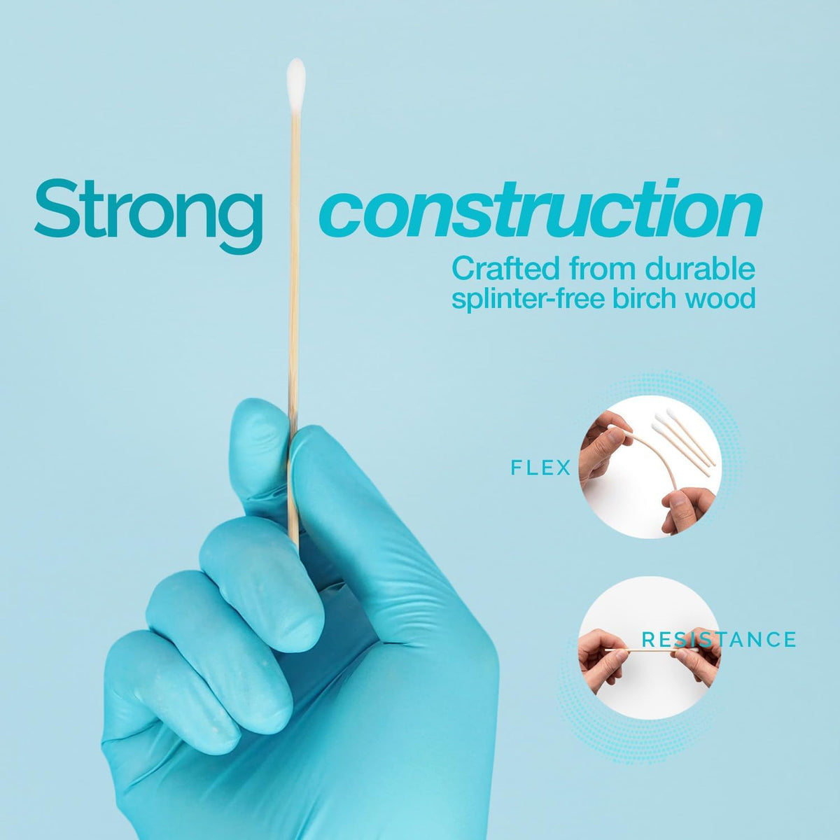 Sterile Cotton Tipped Wood Applicators 6 Inches for Wound Care & Medical Use