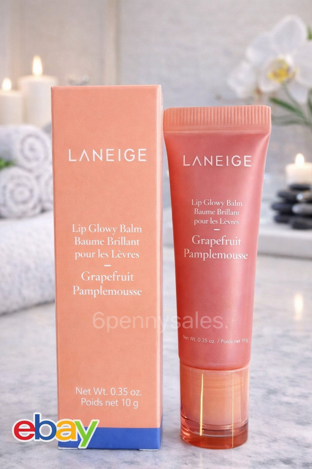 Laneige Lip Glowy Balm Grapefruit 0.35 Oz Lip Gloss - New & Genuine