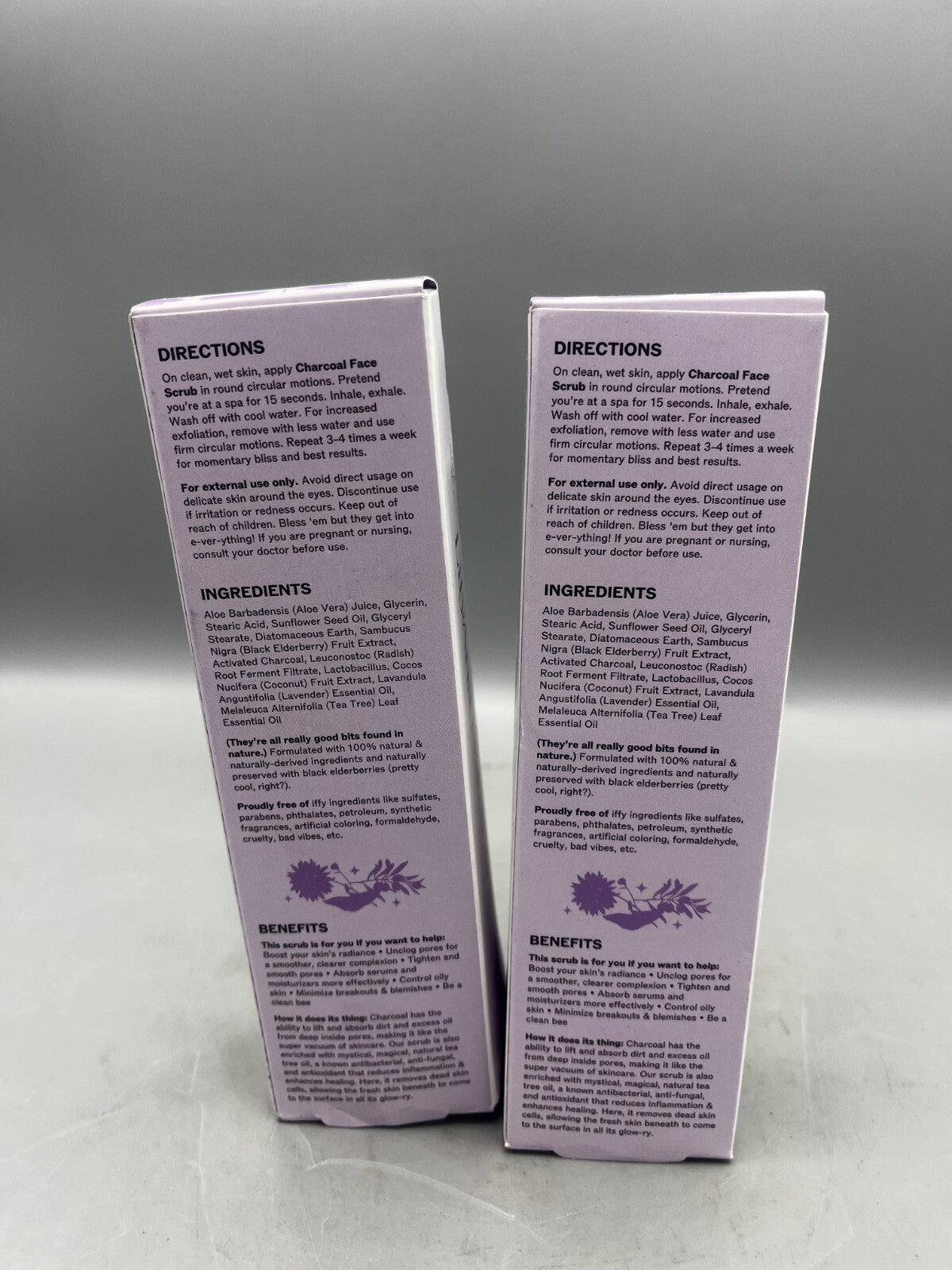Lot Of 2 LilyAna Naturals Charcoal Face Exfoliant - 3oz Both Brand