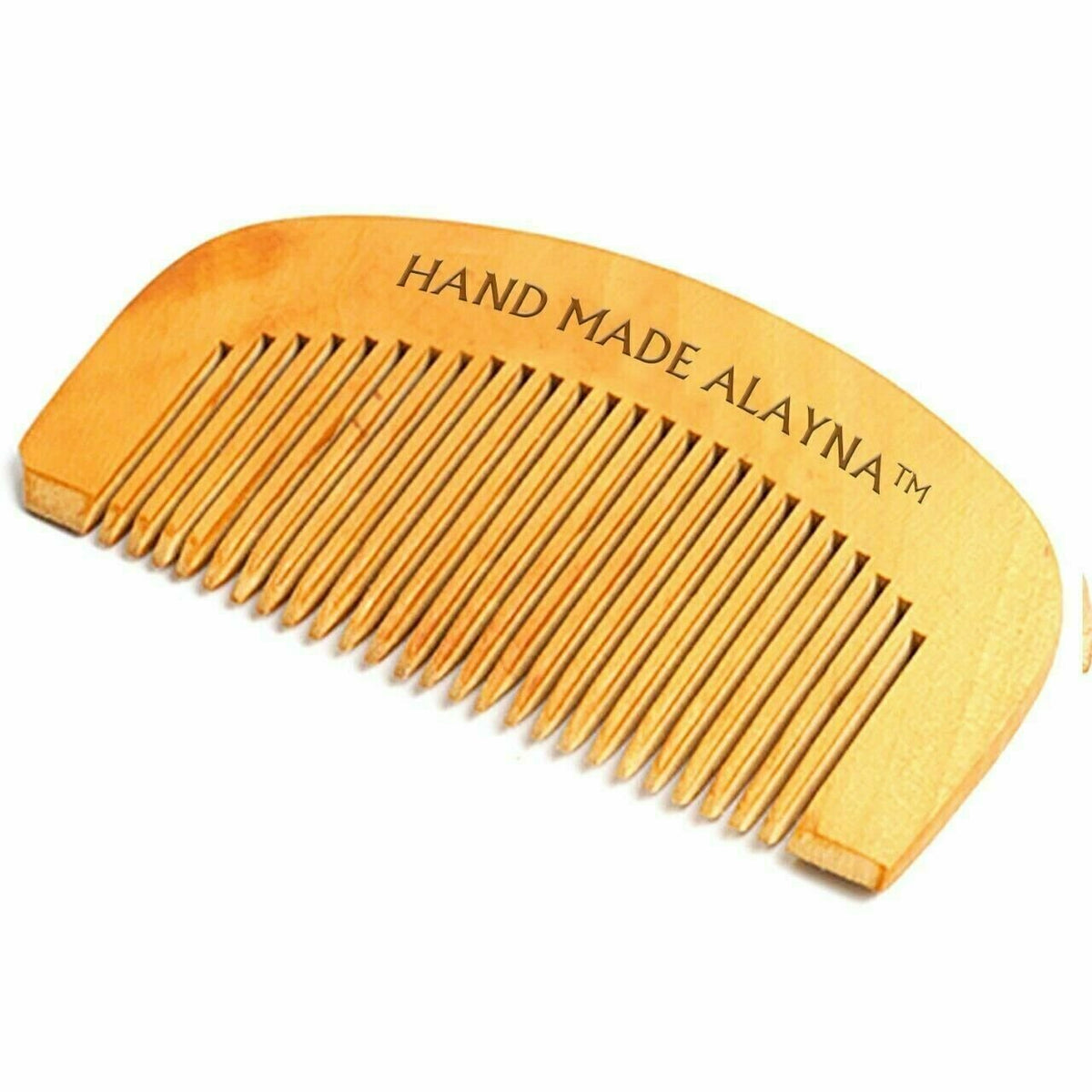 Handmade Wooden Mustache and Beard Comb - Natural Sandalwood Grooming Tool