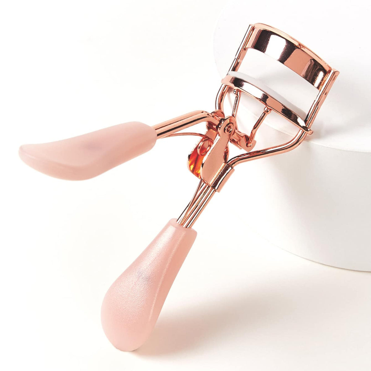 Eyelash Curler with Pink Handle - Rose Gold Lash Lift Tool for Perfect Curl