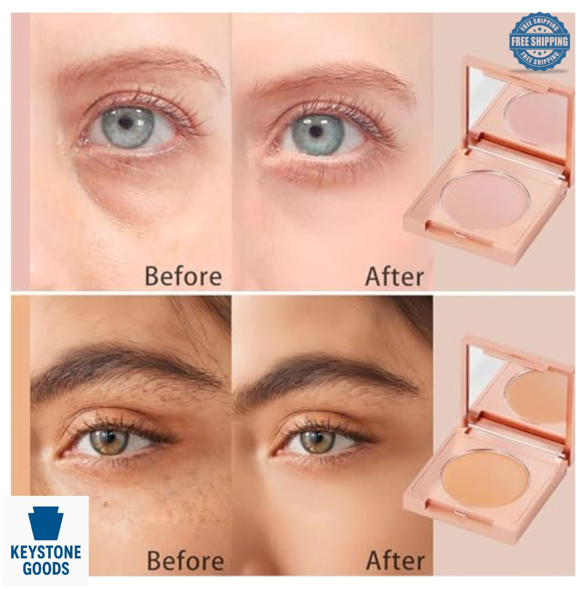 Undereye Corrector Cream for Dark Circles & Redness - Light-Medium Peach