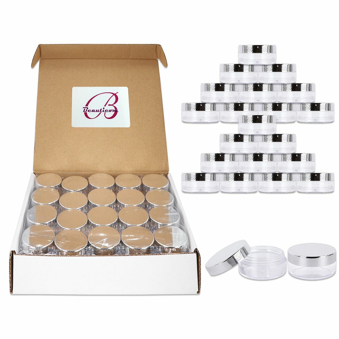 40 Pcs Cosmetic Sample Jars with Silver Lids - 10g/10ml Reusable Container Set