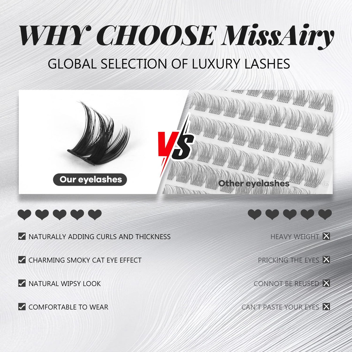 Wispy Lash Clusters 8-14mm Natural Look Reusable False Eyelash Extensions