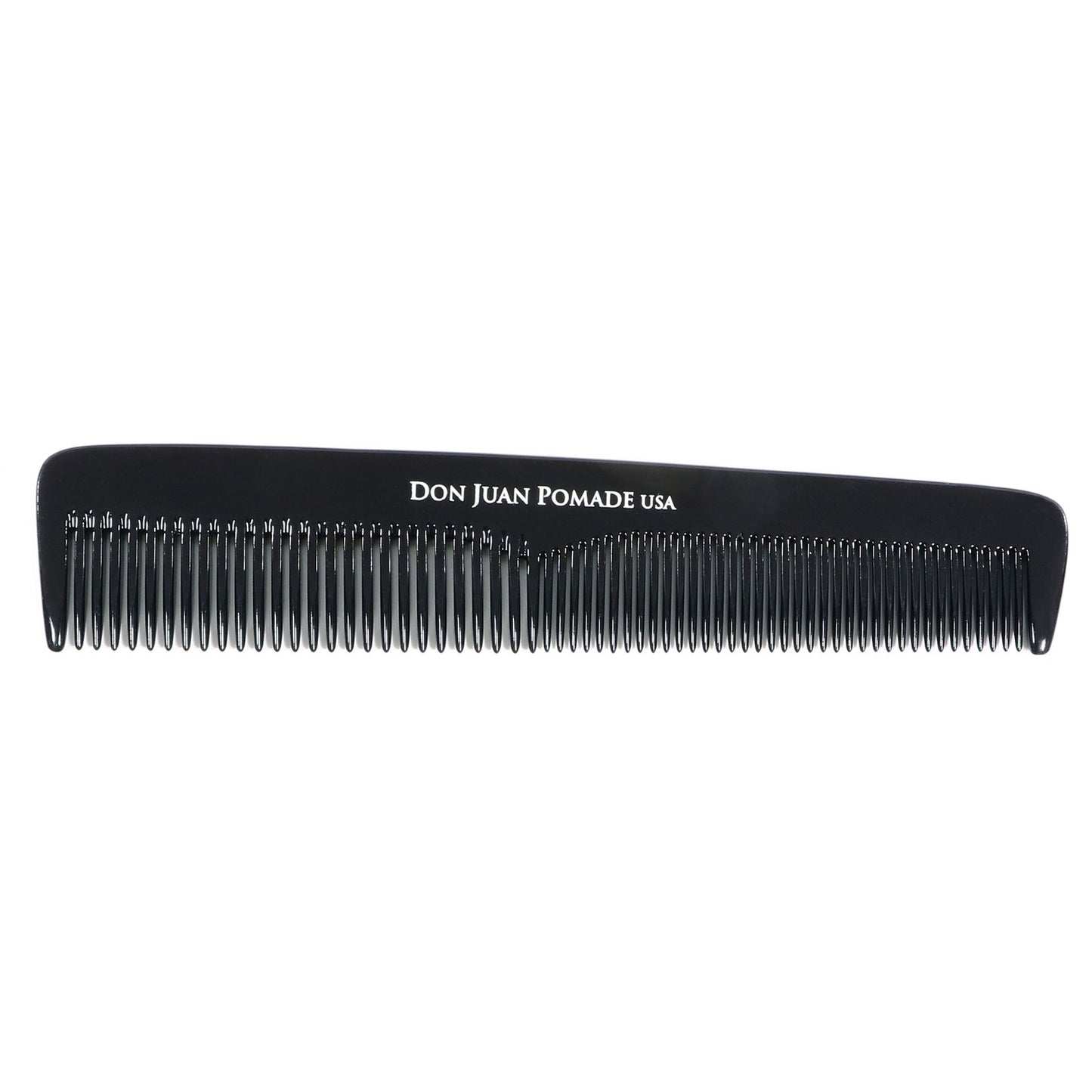 7-Inch Black Graduated Hair Dressing Comb Handmade Coarse & Fine Teeth