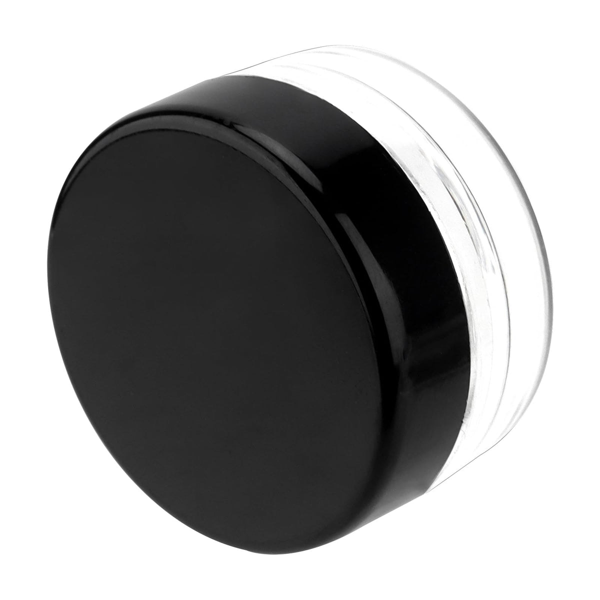 200 Pcs 3ml Plastic Makeup Sample Jars with Black Lids - Clear Containers