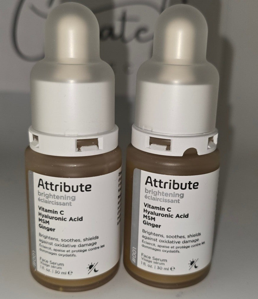 Brightening Face Serum with Vitamin C & Hyaluronic Acid - 2 Pack, 1 oz