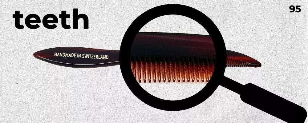 Swiss Handmade Moustache & Beard Travel Comb - 5.5 Inch Cellulose Acetate