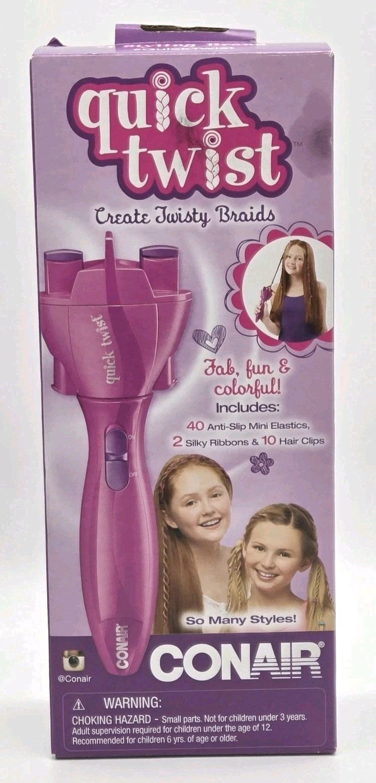 Conair Quick Twist Twirl Hair Braider Electronic Hairstyle Tool