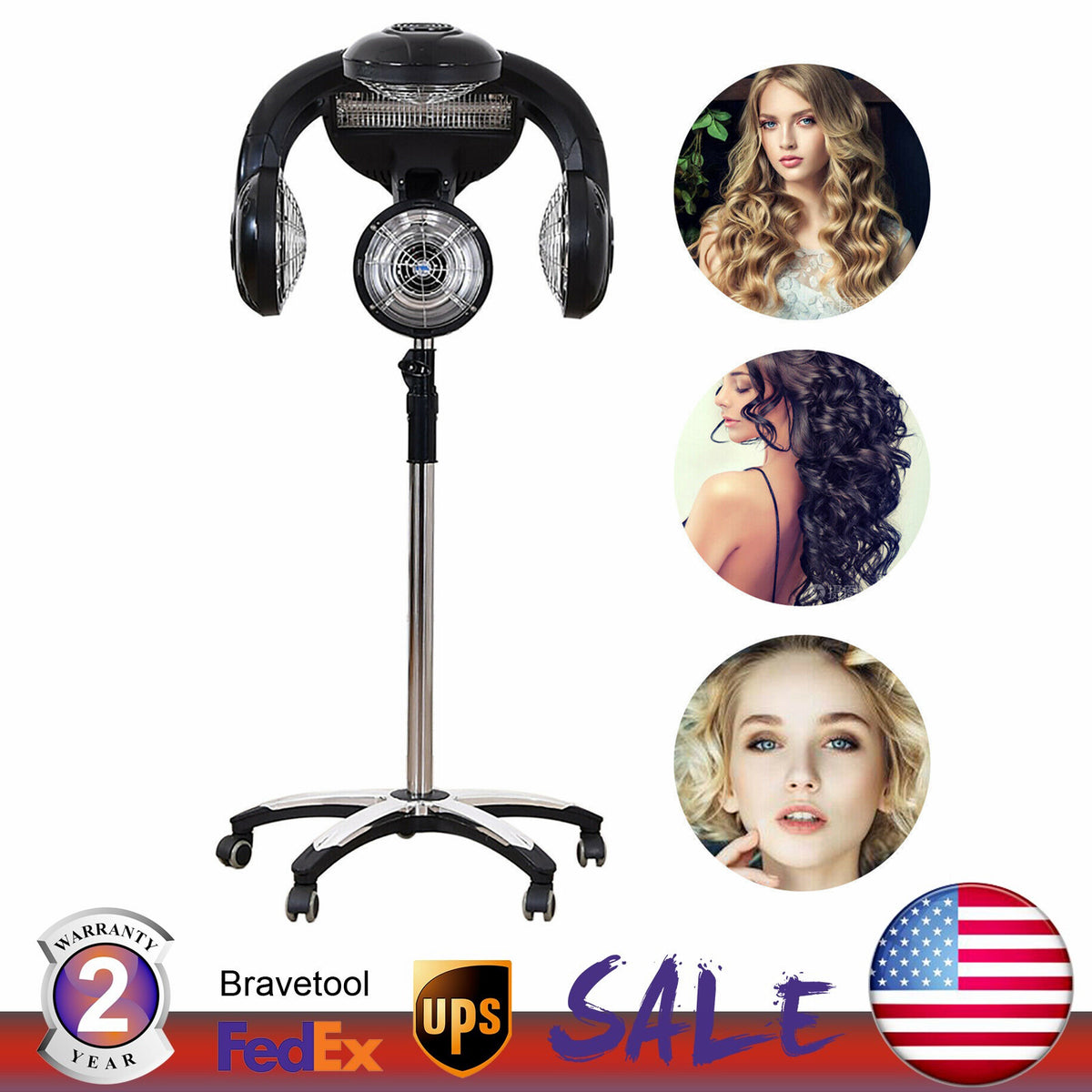 Professional Standing Hair Dryer with 5 Heating Heads 1400W