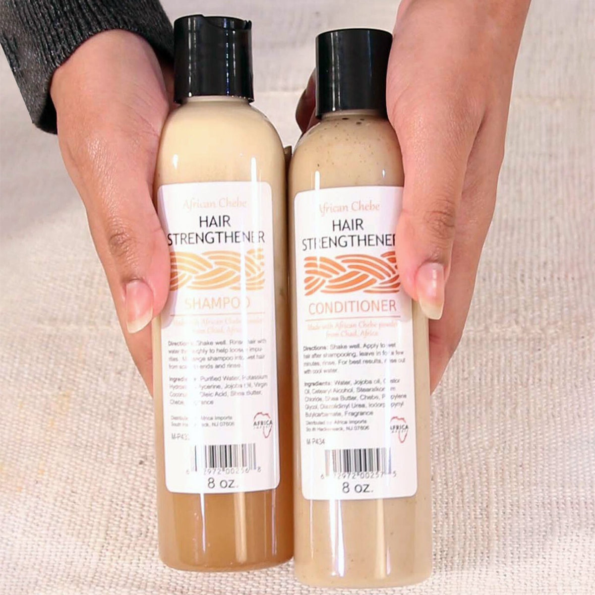 African Chebe Shampoo & Conditioner Set for Hair Growth & Strength - Nourishing Hair Care