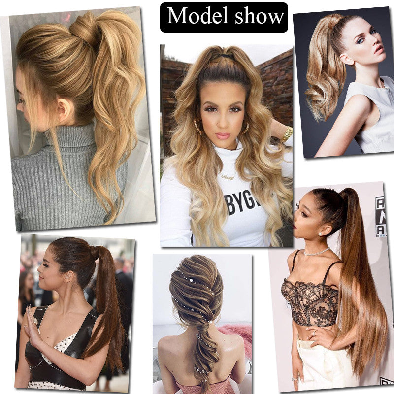 Clip-In Thick Hair Ponytail Extension - Real Human Hair, Various Lengths & Colors