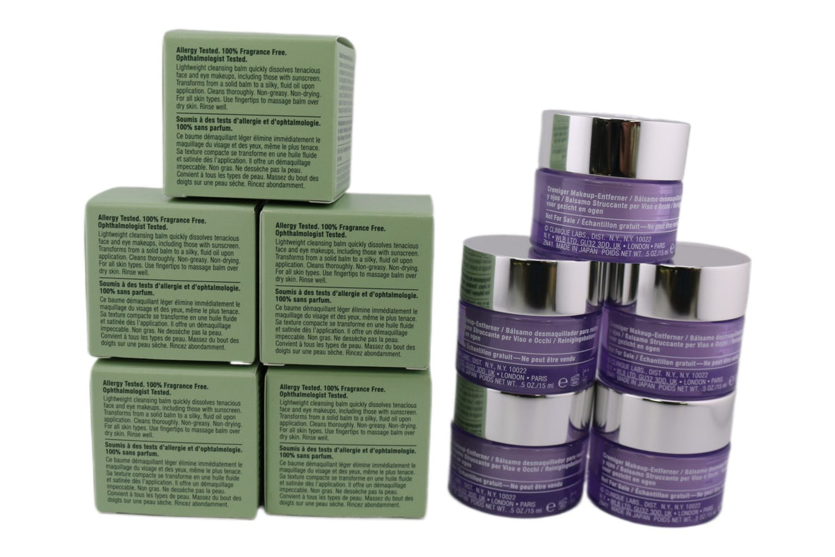 Set of 5 Clinique Take the Day Off Cleansing Balm Minis 0.5 oz - Gentle Makeup Remover