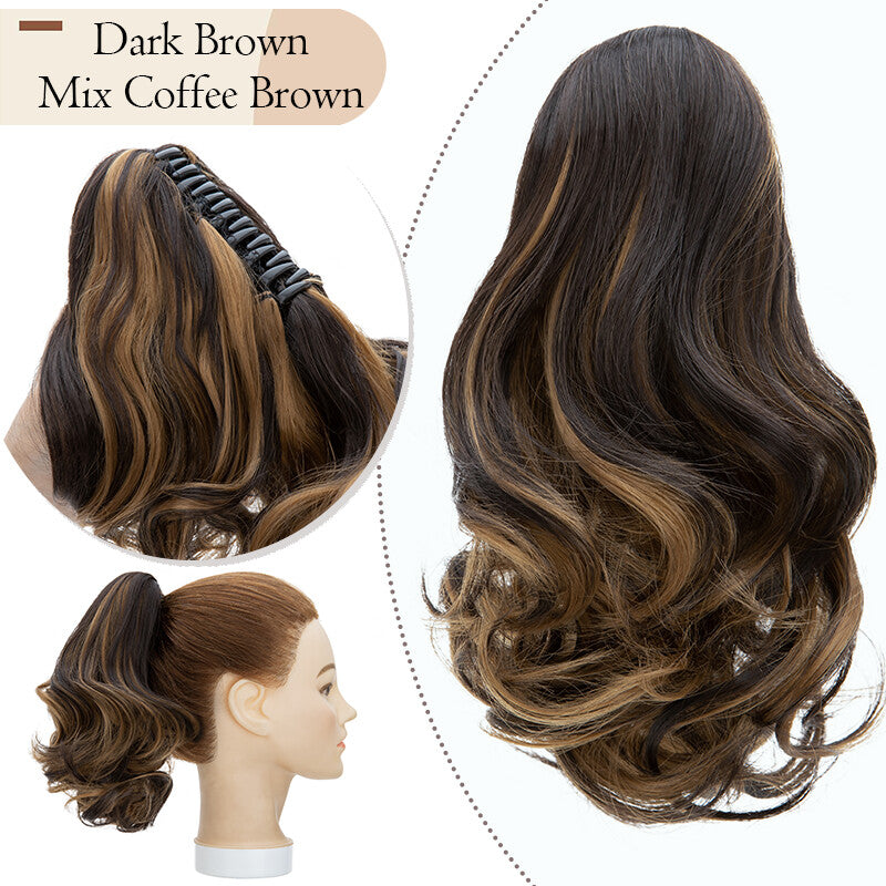 Bendable Clip-In Ponytail Hair Extension - Short 12-Inch Synthetic Bun