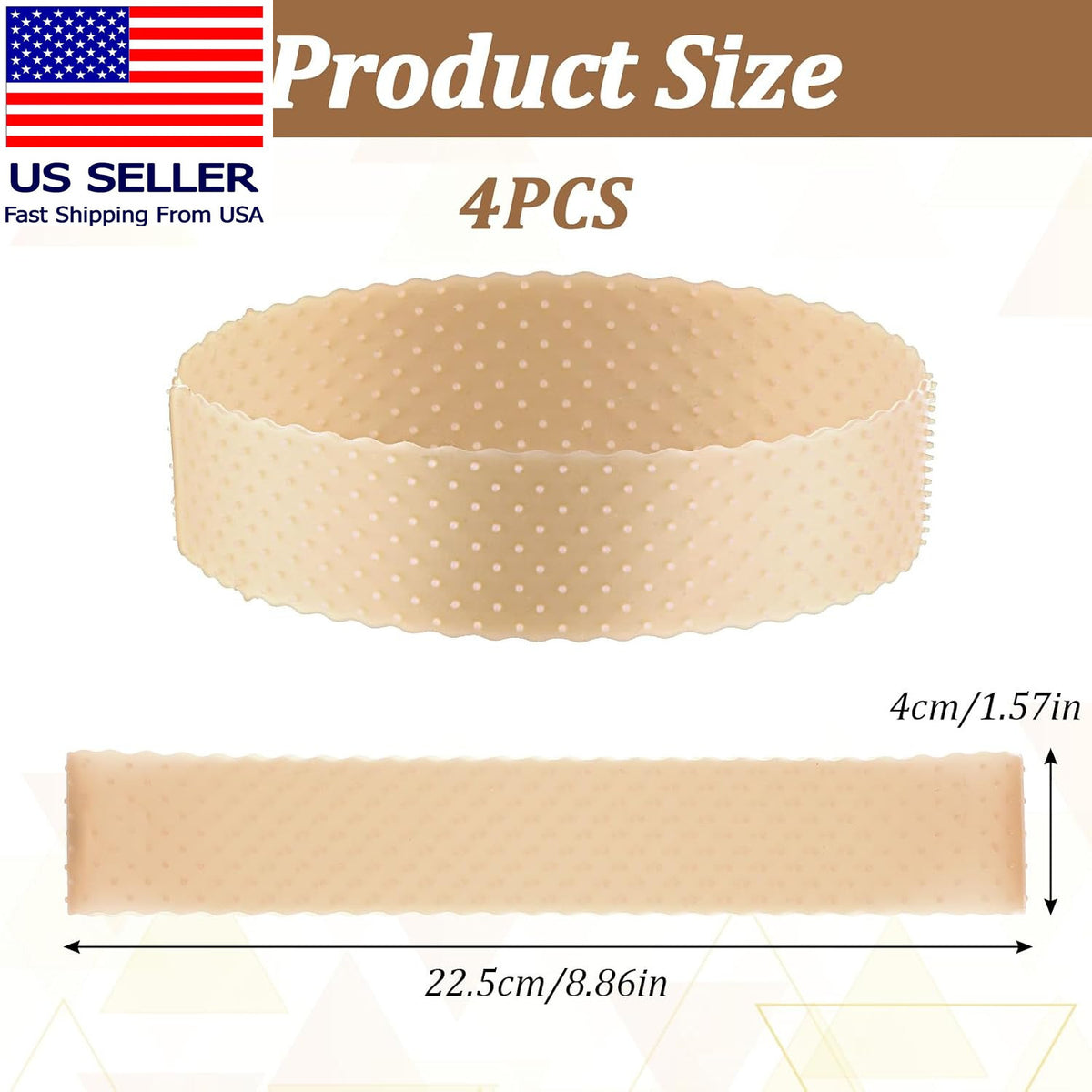 Silicone Wig Grip Headband - Non-Slip, Adjustable, Reusable, 4 Pack