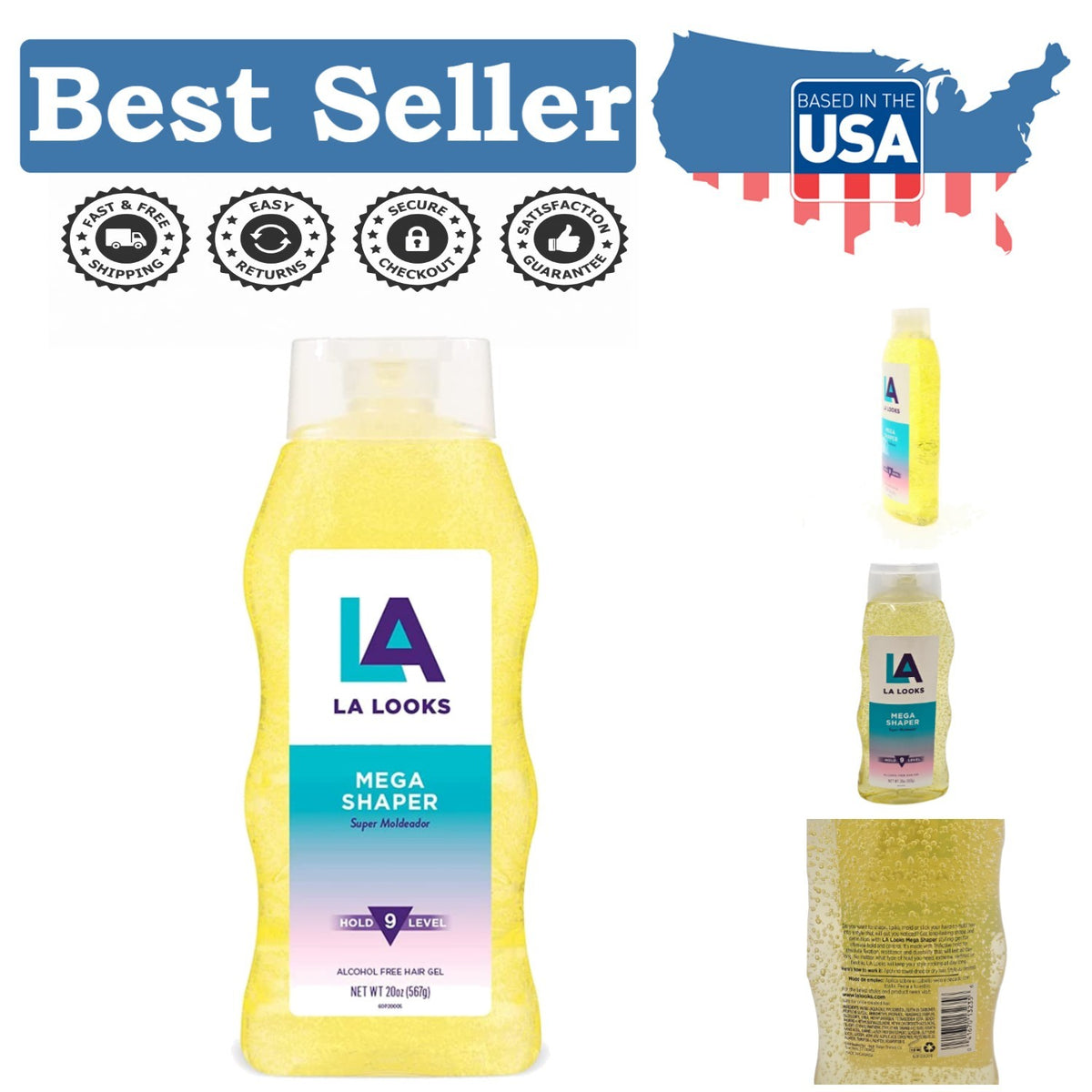 Mega Shaper Hair Gel - Hold Level 9, 20 Oz Styling Control & Shine
