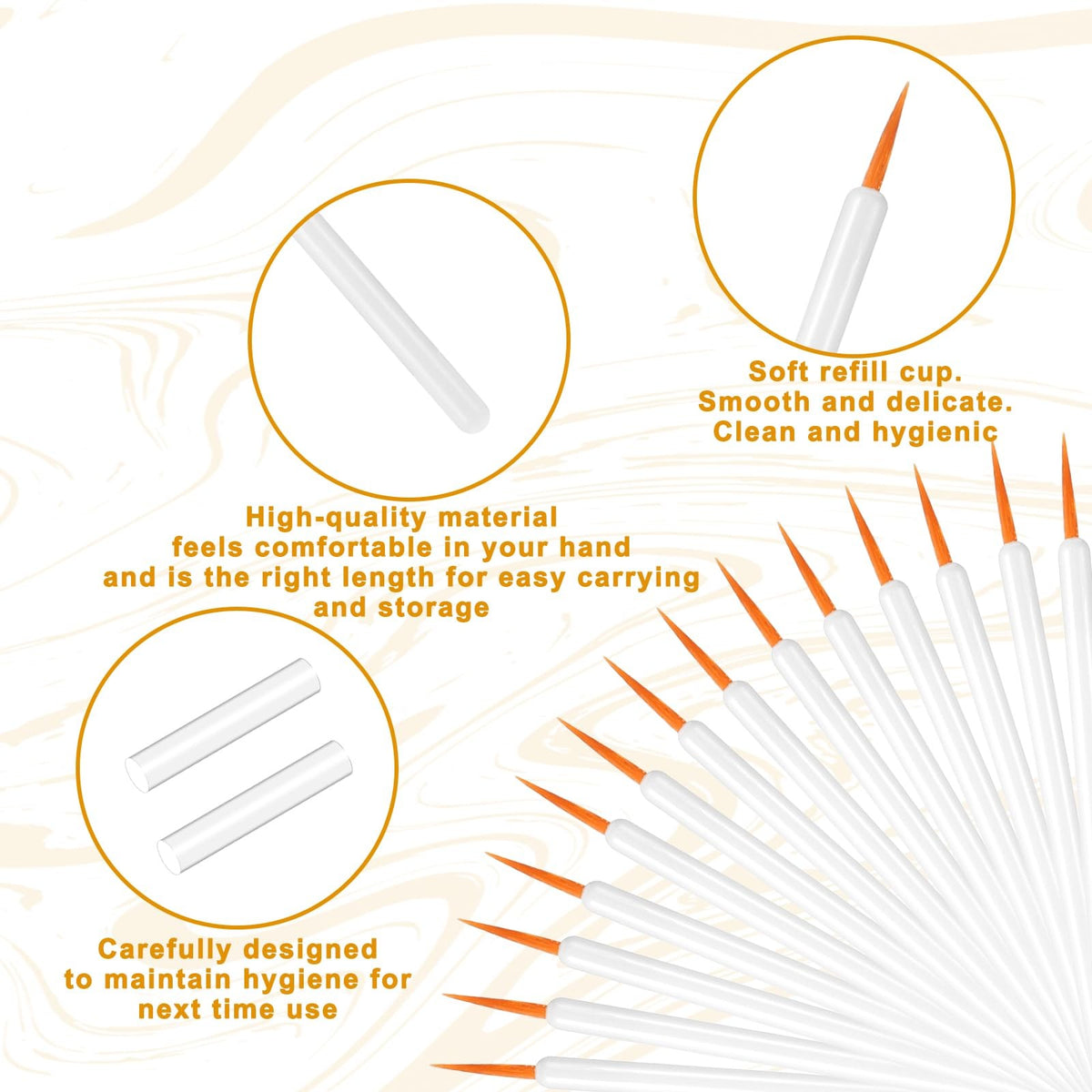 Disposable Eyeliner Brush Set with Ultra-Fine Tips - 150 Micro Applicators for Precise Makeup