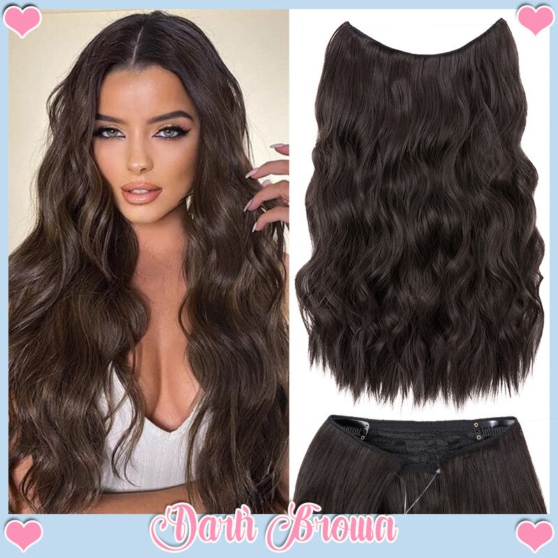 Natural Wire-In Hair Extensions Clip-In Nano Ring Hairpiece - Versatile & Easy to Use