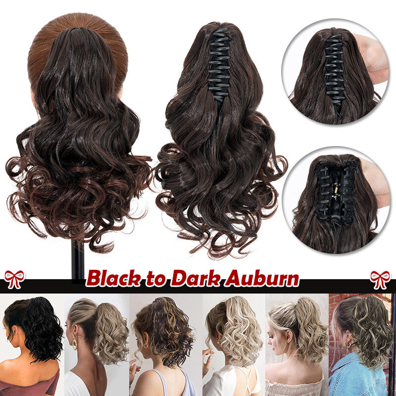 Ponytail Extensions Claw Clip-In Hairpieces for Curly & Straight Styles