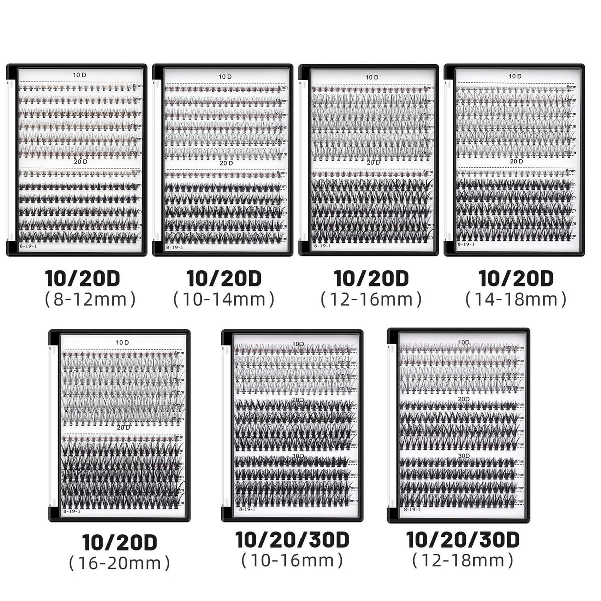 False Eyelashes Mixed 10D 20D C Curl Lightweight Soft Natural Lashes 8-20mm