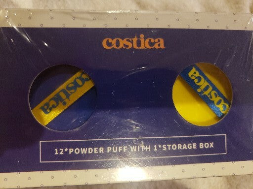 12 Pack Makeup Powder Puffs with Storage Box - Cosmetic Application Tools