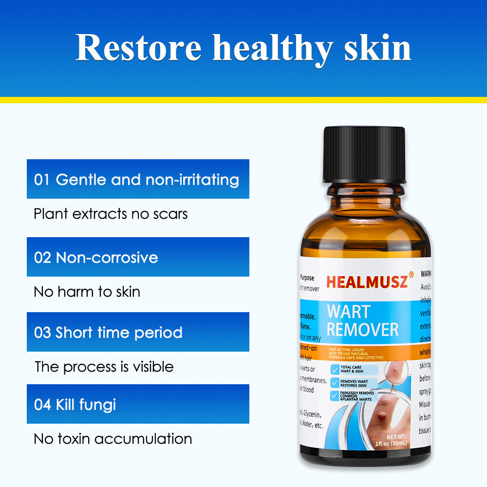 Wart Remover Liquid for Common and Plantar Warts - Natural Herbal Formula