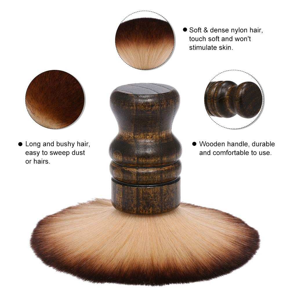 Large Neck Duster Brush for Hair Cutting and Styling - Soft Fiber Barber Tool