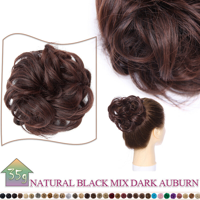 Curly Messy Bun Hair Extension Scrunchie Natural Updo Thick Human Hair
