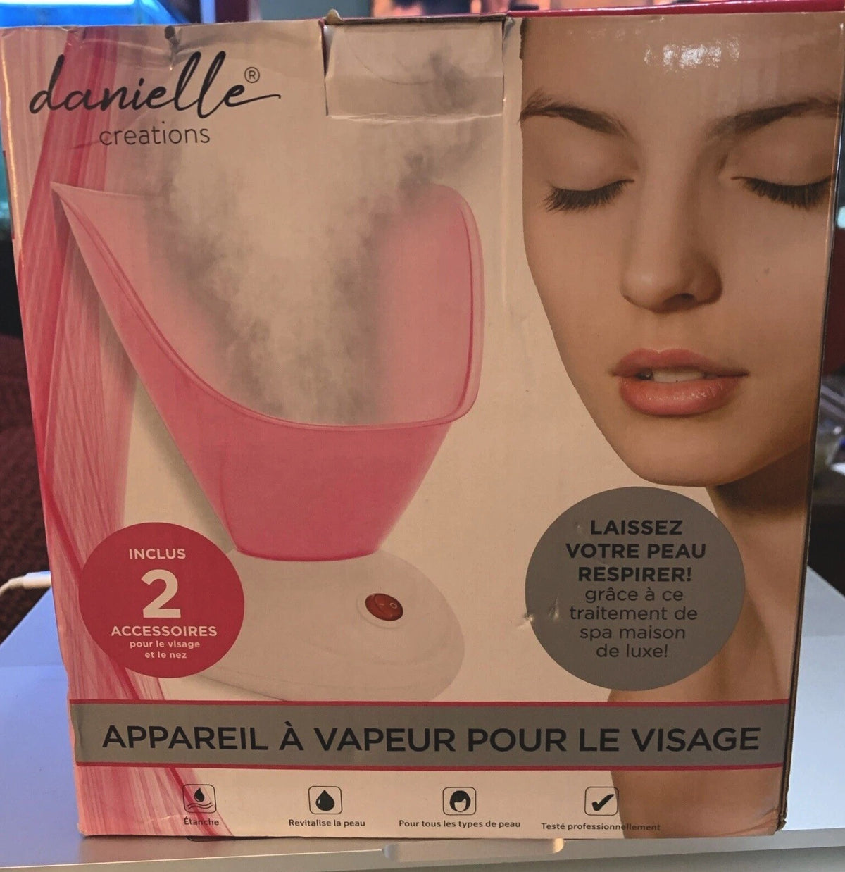 Pink Facial Steamer Cleansing System for Skin Care - Danielle Creations