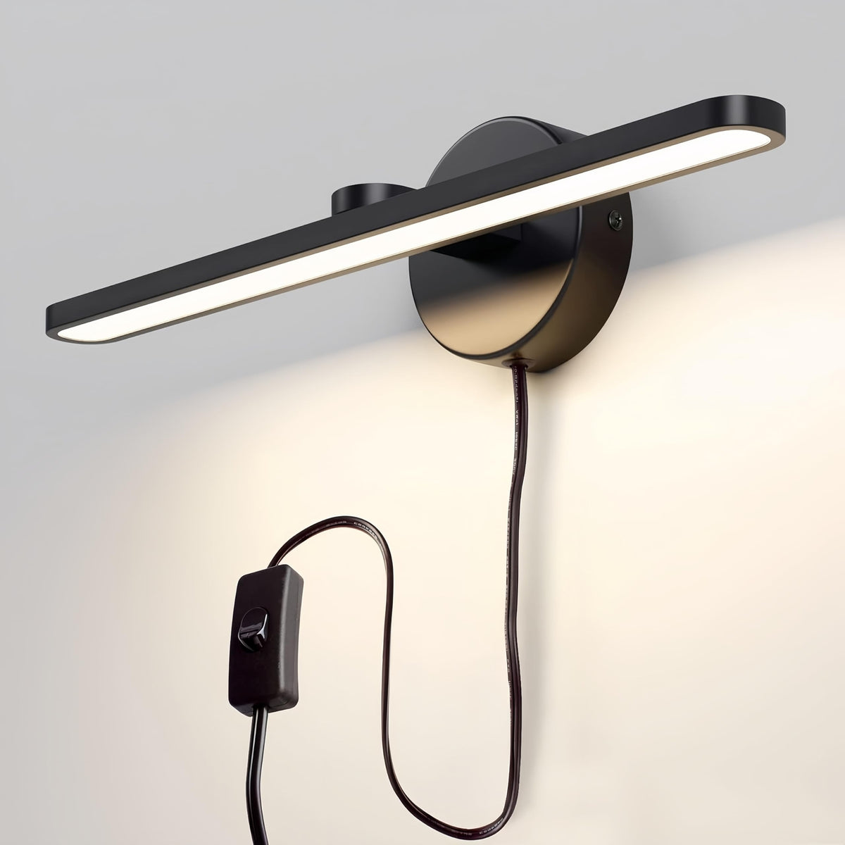 16-Inch Matte Black Bathroom Vanity Light LED Wall Sconce