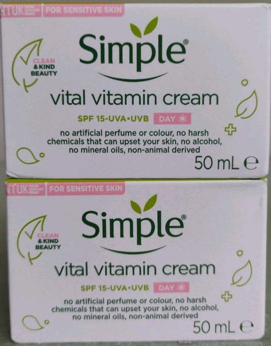 Vitamin Day Cream 2-Pack - Hydrating Moisturizer with Vitamins B3 C E