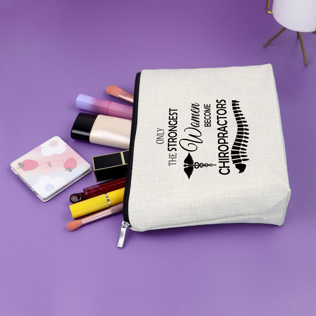 Funny Chiropractor Gift Cosmetic Bag - Medical Professional Travel Organizer