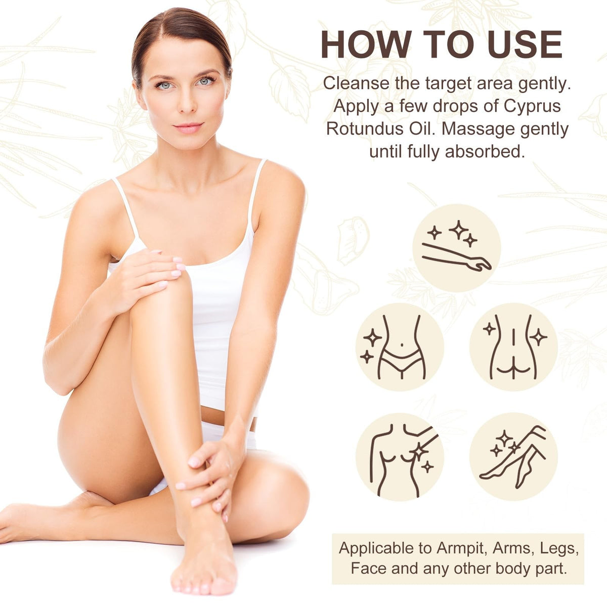 Cyperus Rotundus Oil for Skin & Hair Removal 2 Fl Oz - Natural Moisturizer & Pore Refiner