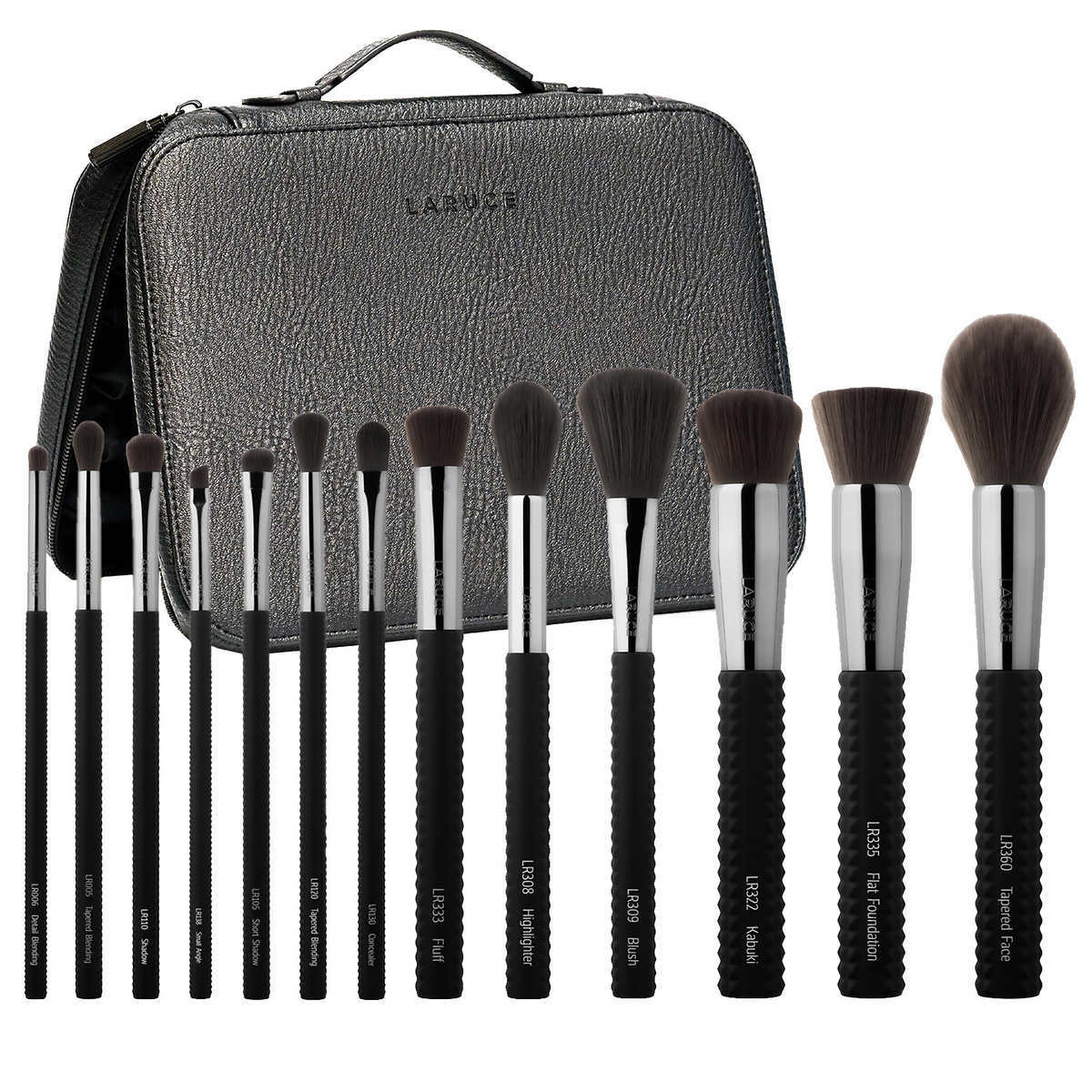 13-Piece Makeup Brush Set with Travel Case - Vegan & Hypoallergenic Synthetic Bristles