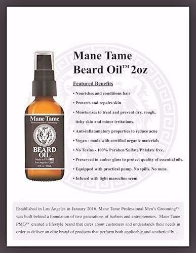 Beard Oil for Men 2 Oz. Grooming Oil with Masculine Scent - Nourishing & Protecting