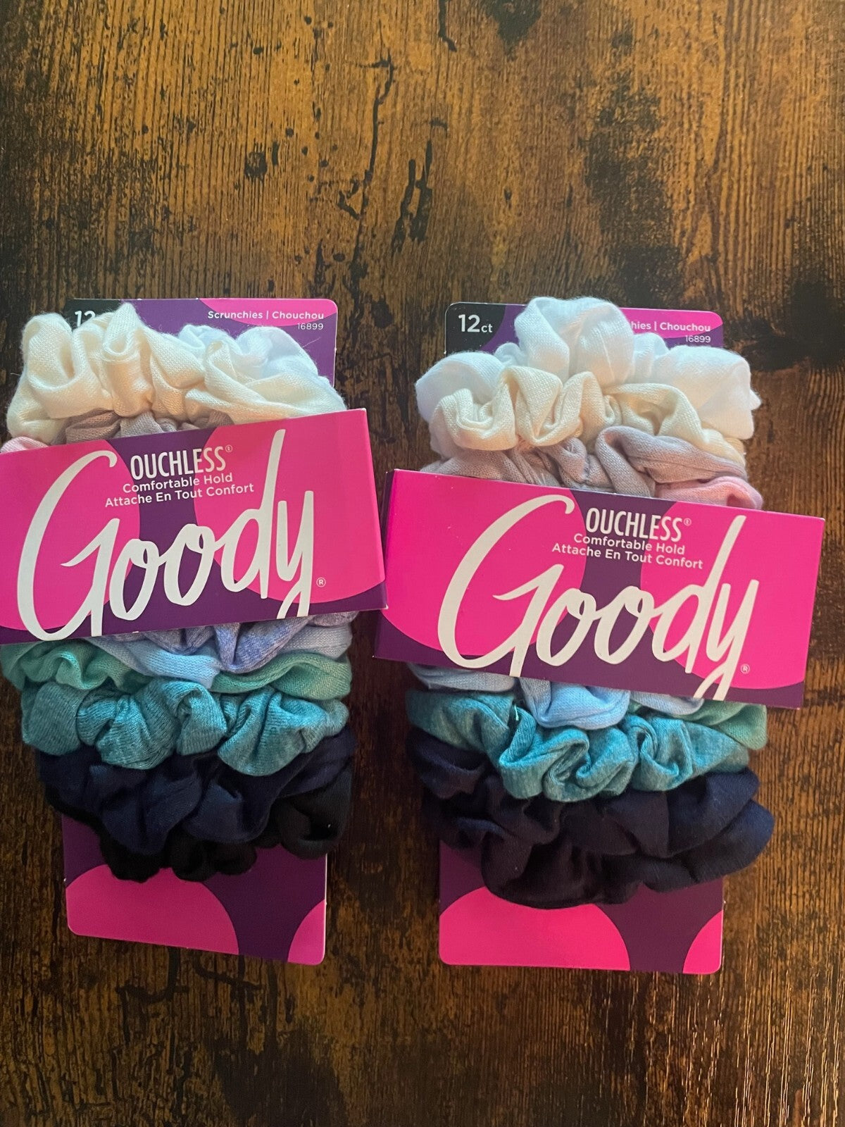 Lot of 2 Goody #16899 Ouchless Skinny Scrunchies 12 Count total 24