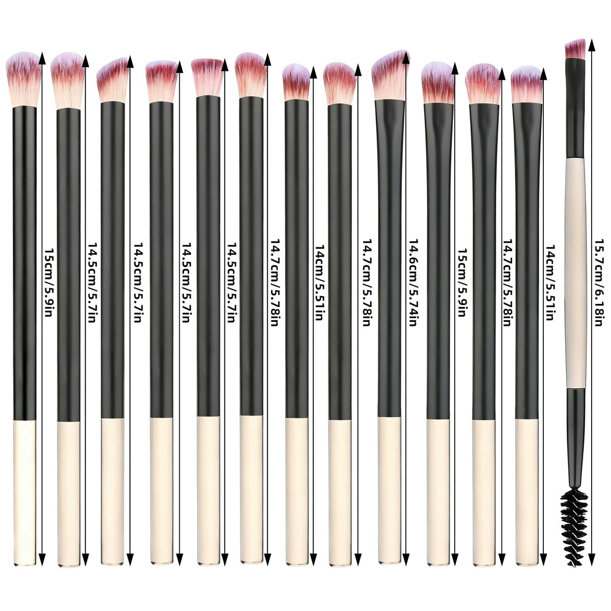 13-Piece Professional Eye Makeup Brush Set for Eyeshadow, Concealer & Eyeliner