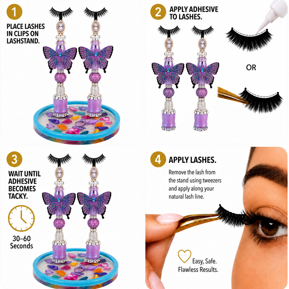 Magnetic Lash Stand – Handmade Prep, Drying & Display for False Eyelashes