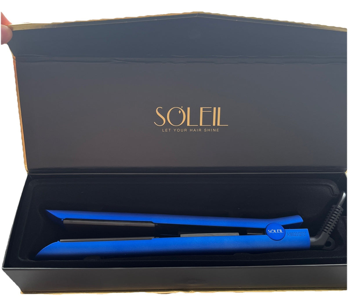 Rubberized Ceramic Flat Iron with Metallic Blue Finish - 6.5 Inch Plate