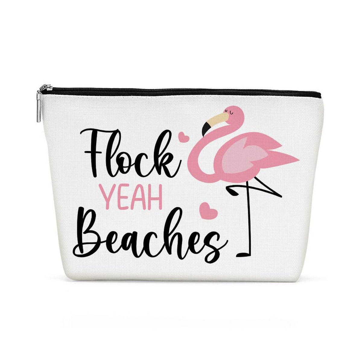 Pink Flamingo Makeup Bag Waterproof Travel Toiletry Bag for Women