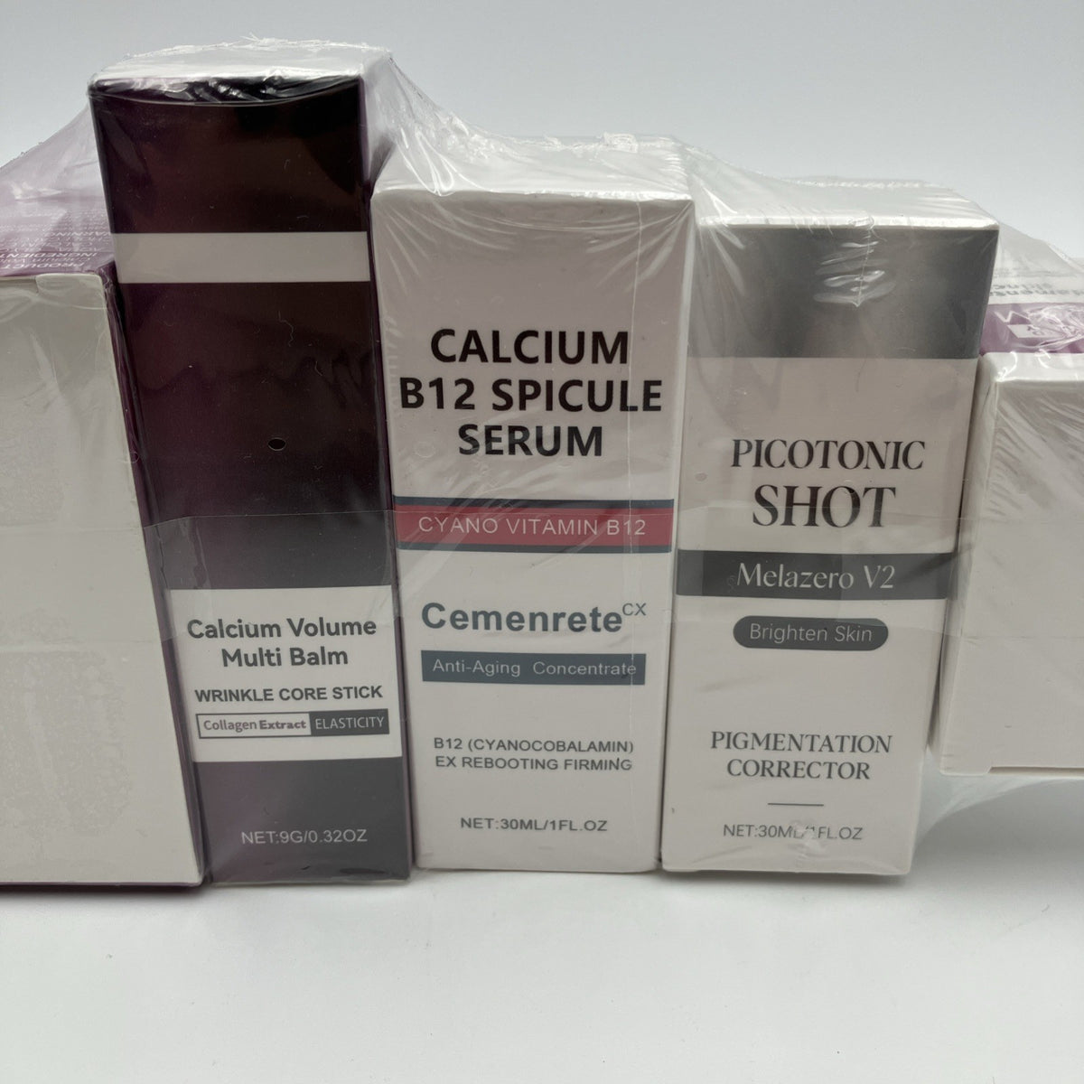 Calcium Skin Care Set with Balm Serum Eye Patches and Cream