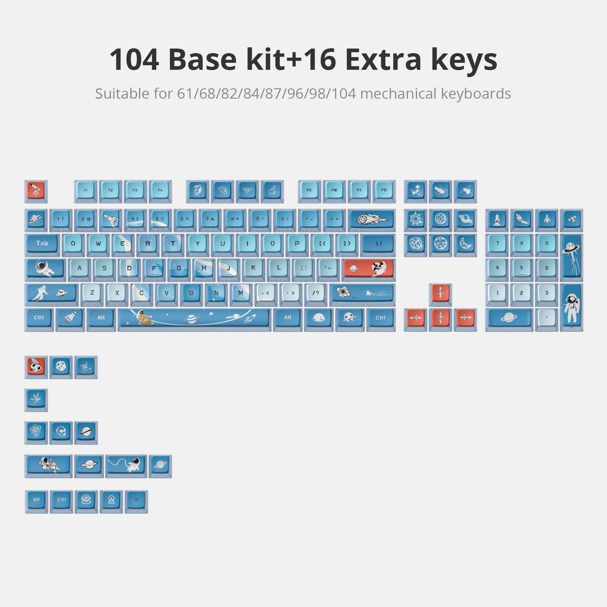 120 Keys PBT ASA Profile Pudding Keycap Set for Mechanical Gaming Keyboard