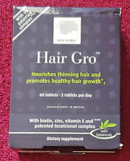 Hair Gro Hair Growth Vegan Tablets with Biotin, 60 Count