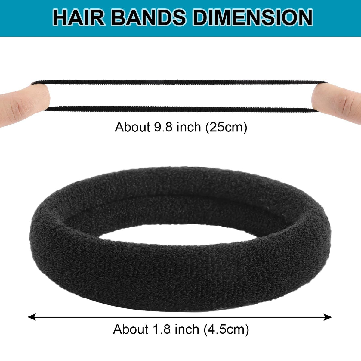 120PCS Black Hair Ties for Women Girls, Elastic Bands Ponytail