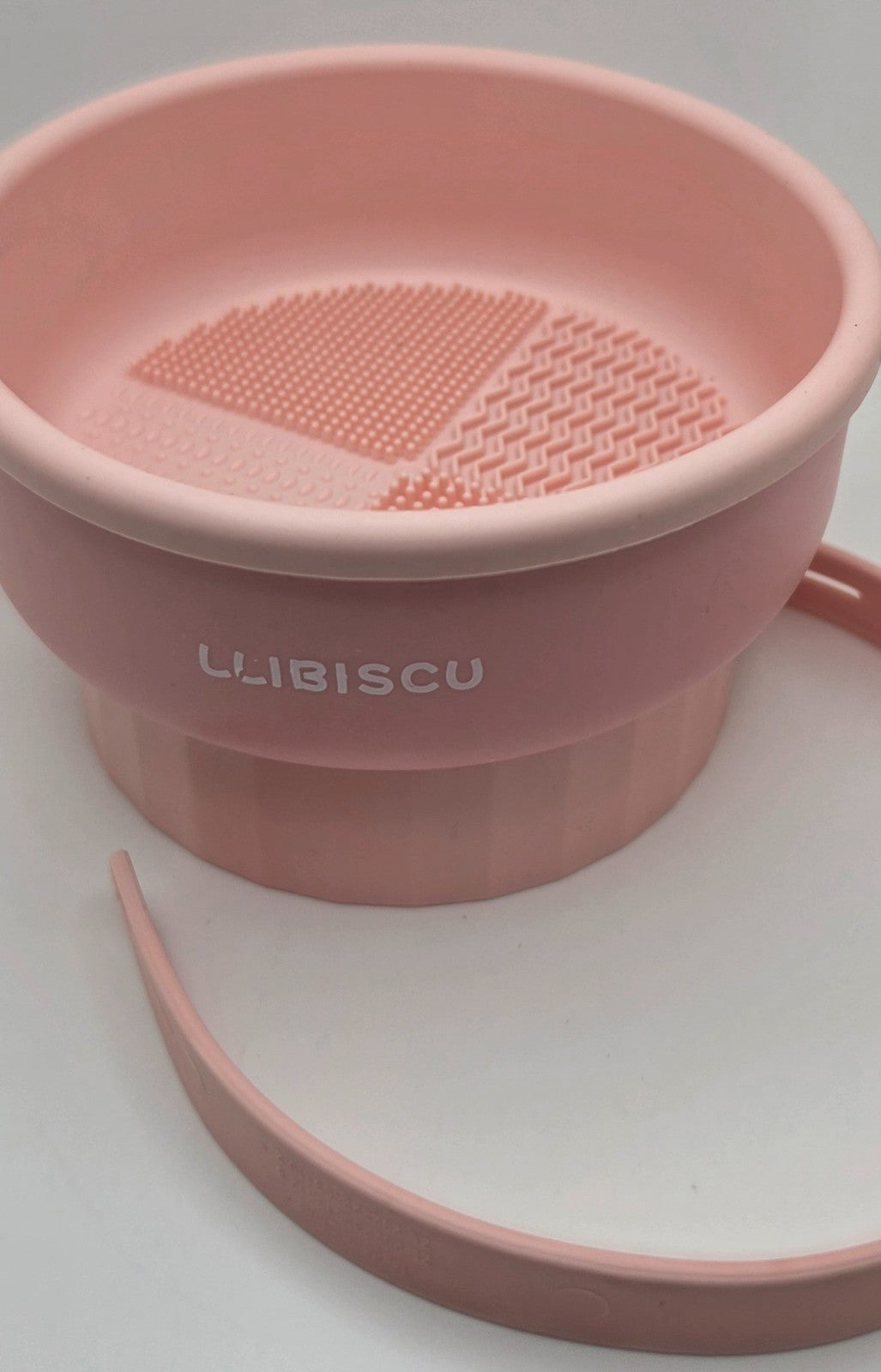 Silicone 3-in-1 Makeup Brush Cleaning Bowl Storage Container - Pink