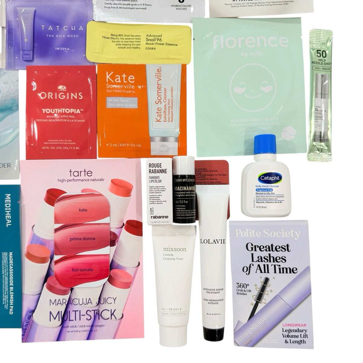 28-Piece Beauty Sample Gift Set with Makeup, Skincare & Hair Care Travel Pouch
