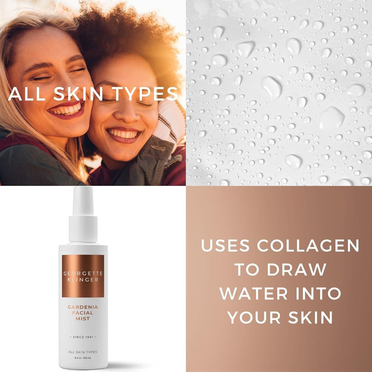 Facial Mist Hydrating Spray with Gardenia Scent for Makeup & Skin Care