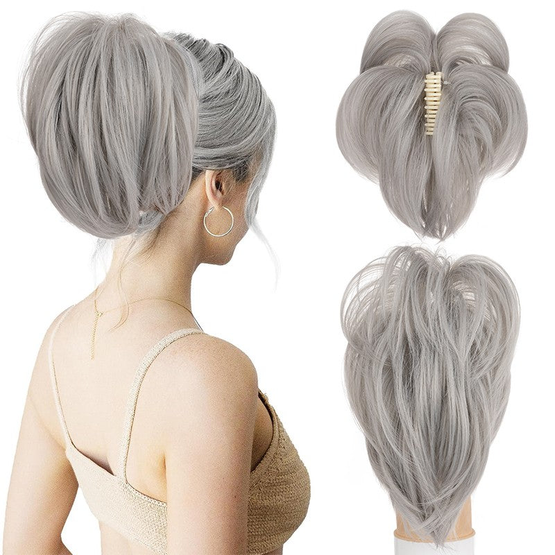 Messy Bun Hair Piece with Claw Clip - Short Ponytail Extensions for Natural Look
