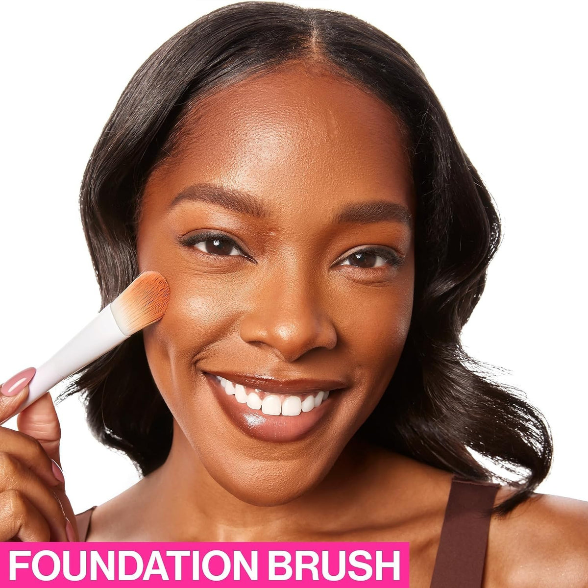 Foundation Makeup Brush - Synthetic Dense Bristles for Liquid, Cream & Powder, Ergonomic Handle